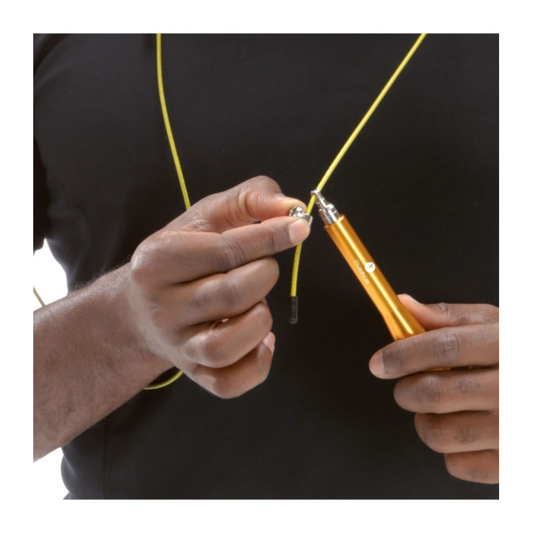 Corde à Sauter Aluminium Pencil - Longueur Ajustable 300 Cm - Roulement 360° - Câble Acier PVC